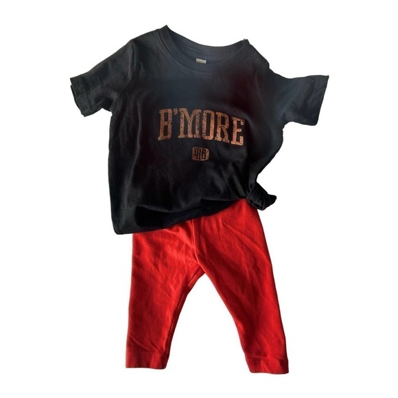 Baltimore Fans! B’More T-Shirt tea collection pants (6-12 mos) - Picture 1 of 8